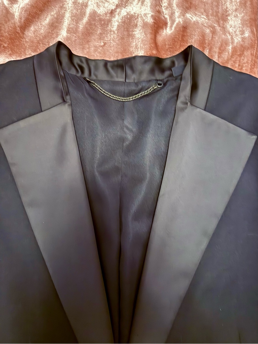 ALLSAINTS Sofía Satin Tuxedo Style Blazer - Picture 5 of 9